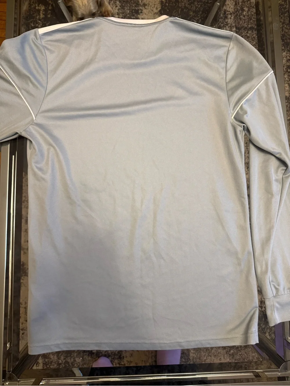 M adidas Light Gray Long Sleeve Climalite Crew Shirt